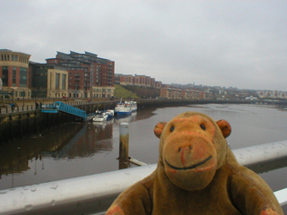 Mr Monkey looking at the tour boats from the Millennium Bridge