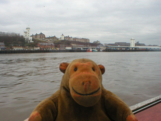Mr Monkey looking at North Shields fish quay