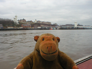 Mr Monkey looking at North Shields fish quay