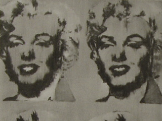 A drawing of a photocopy of a Warhol picture of Marilyn Monroe