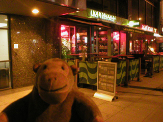 Mr Monkey outside Las Iguanas