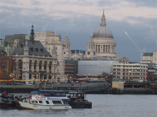 St Pauls seen from the South Bank at dusk
