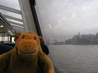Mr Monkey looking upstream to Tower Bridge