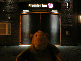 Mr Monkey finding the gate of his hotel shut