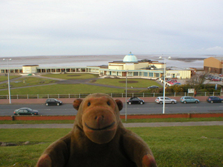 Mr Monkey looking at the Marine Hall from the Mount