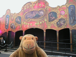 Mr Monkey outside Carnesky's Ghost Train