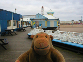 Mr Monkey walking along Central Pier