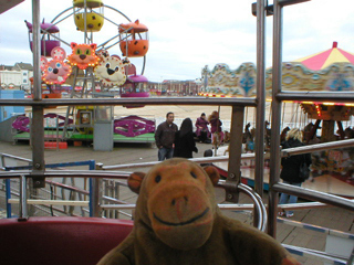 Mr Monkey aboard the Ferris Wheel on Central Pier