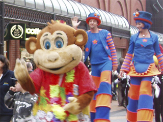 A giant monkey parading through Blackpool