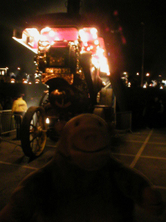 Mr Monkey looking at the traction engine