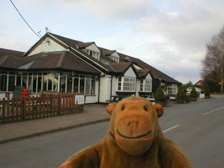 Mr Monkey outside the Miner's Arms