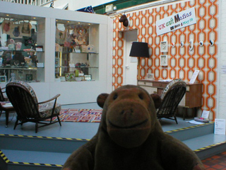 Mr Monkey arriving at the UK Craft Mafias exhibition