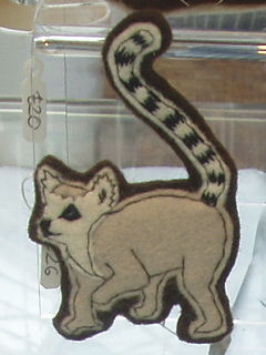 A lemur badge by Kate Broughton