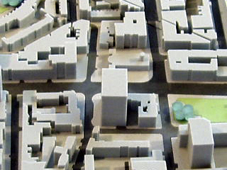 The Euston Premier Inn, St Pancras Church and a bit of London Euston in 1:1500 scale