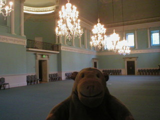 Mr Monkey looking around the ballroom