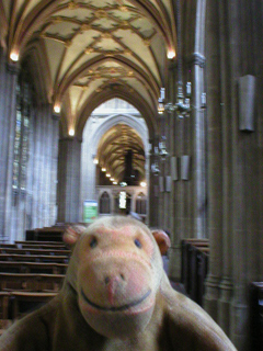 Mr Monkey looking along the north aisle