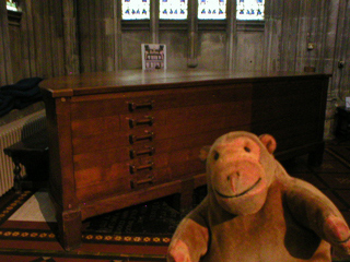 Mr Monkey examining the cope chest