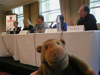 Mr Monkey watching the translation panel