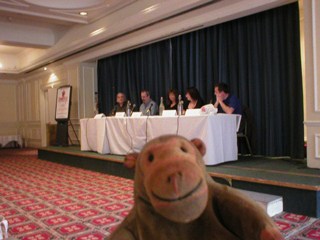 Mr Monkey watching the Maxim's Picks panel