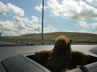 Mr Monkey looking at a bit of Yorkshire beside the M62