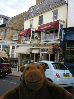 Mr Monkey outside Hedley's Restaurant