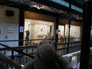 Mr Monkey outside the Godfrey and Watt gallery