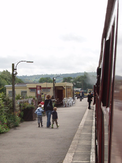 The platform viewed from the corridor window