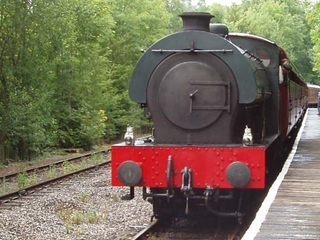 Royal Pioneer bringing a Peak Rail train into Matlock Riverside