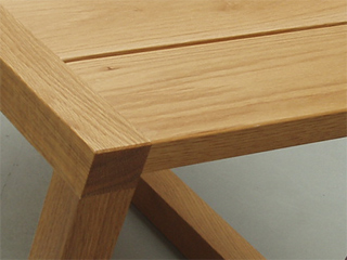 Part of an oak toboggan table by Clinton Pilkington