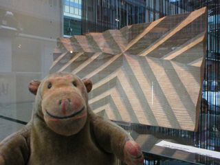 Mr Monkey looking at the ash vee chevron by Nick Barberton