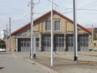 The front of the Knokke tram depot