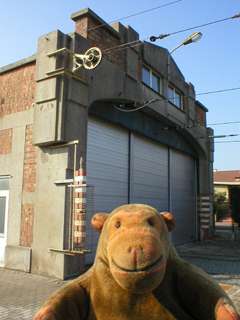 Mr Monkey looking at the old tram depot