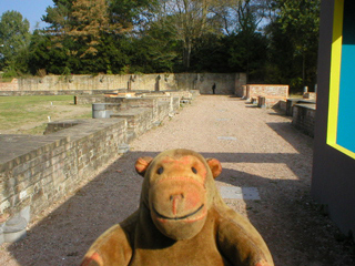 Mr Monkey looking at the southern wing of the abbey cloisters