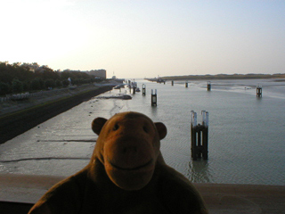 Mr Monkey looking down the Ijzer from the pavilion.