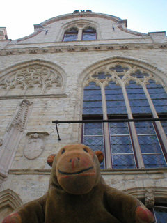 Mr Monkey looking up at the Saaihalle