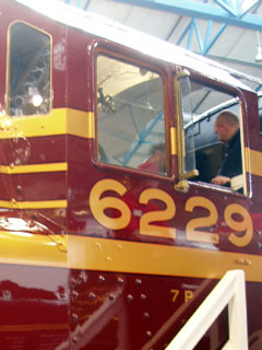 The side of the cab of the Duchess of Hamilton seen from below