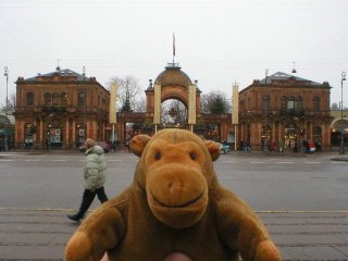 Mr Monkey outside the main entrance of the Tivolii Gardens