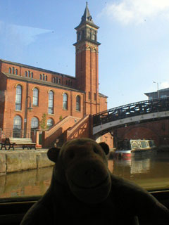 Mr Monkey looking up at the old Congregational Chapel