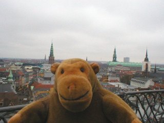 Mr Monkey looking South from the Round Tower