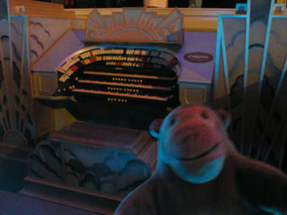Mr Monkey looking at the Compton organ