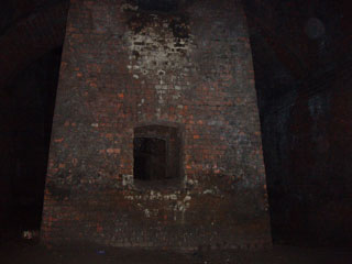A lift shaft beneath the Great Northern Warehouse
