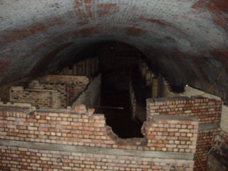 Looking down on one of the bays of the shelter