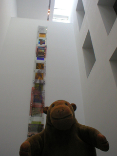 Mr Monkey looking at Totem in the atrium