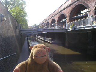 Mr Monkey looking at the cut below Whitworth Street