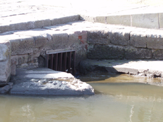 The overflow from the Rochdale Canal into the Tib river