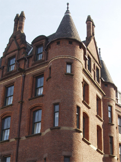 The Scottish Baronial towers of No. 74 Princess Street