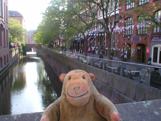 Mr Monkey looking back along Canal Street from Chorlton Street