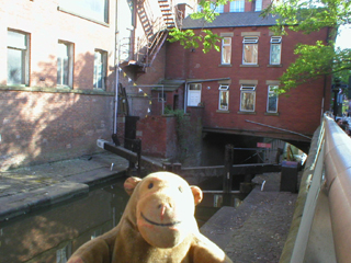Mr Monkey looking looking at Lock 86 and the lock-keeper's house