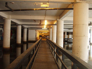 The wooden walkway under 111 Piccadilly