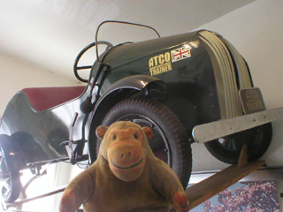 Mr Monkey ducking beneath an ATCO trainer